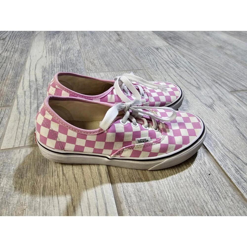 Vans Off The Wall Purple And White Checkered Lace Up Shoes Women's 7 Men’s 5.5